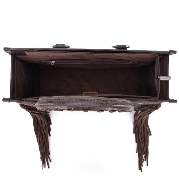 Montana West Tool Fringe Wide Tote - Coffee *NEW in Package* - Picture 5 of 5